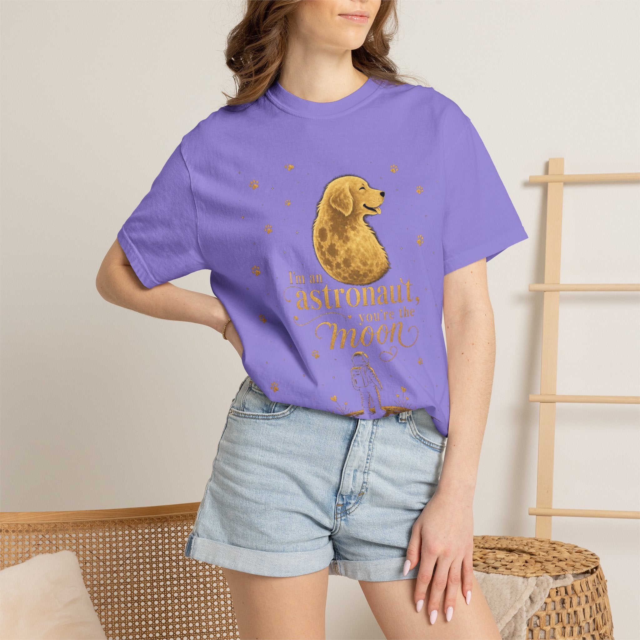 Astronaut & Moon Dog T-Shirt — "I'm an Astronaut, You're the Moon" Cute Space Dog Tee