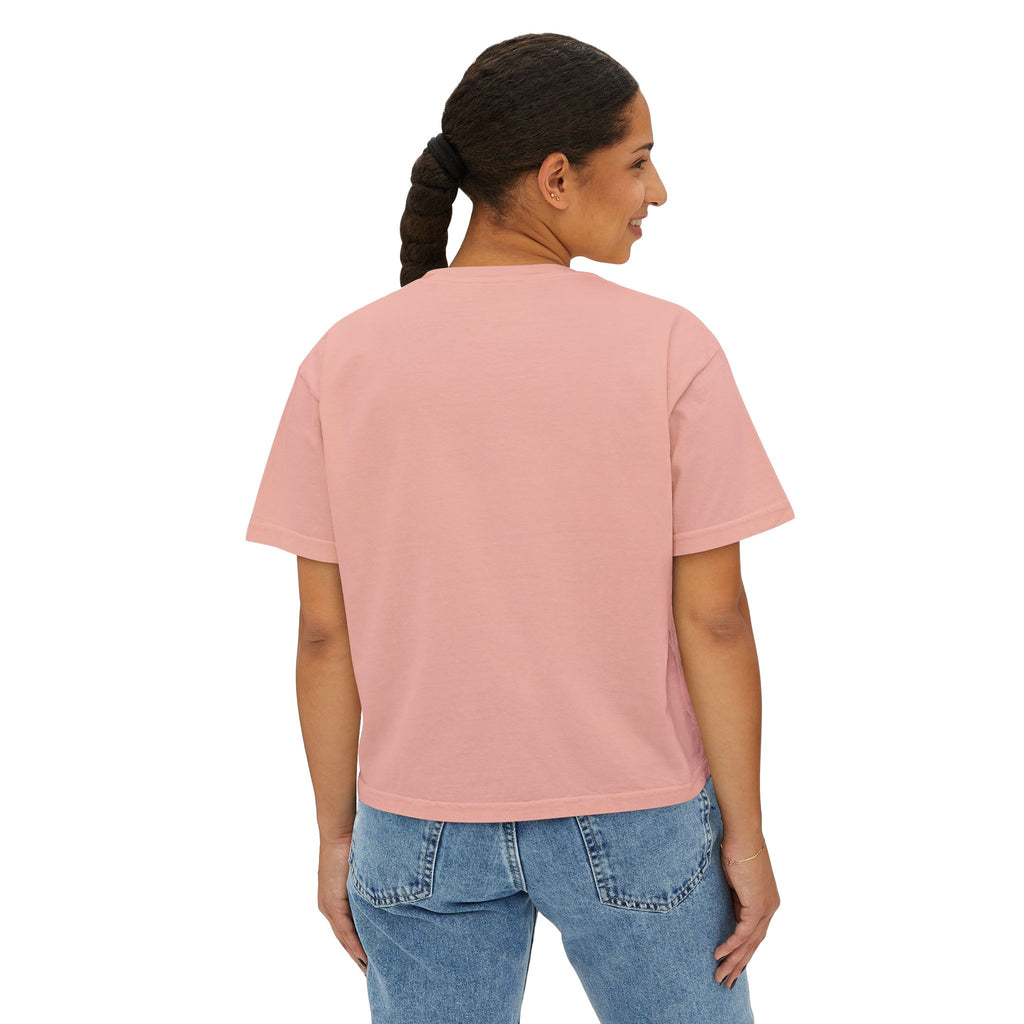Women's Boxy Tee — "I'm an astronaut, I need my moon" Golden Dog Graphic Shirt
