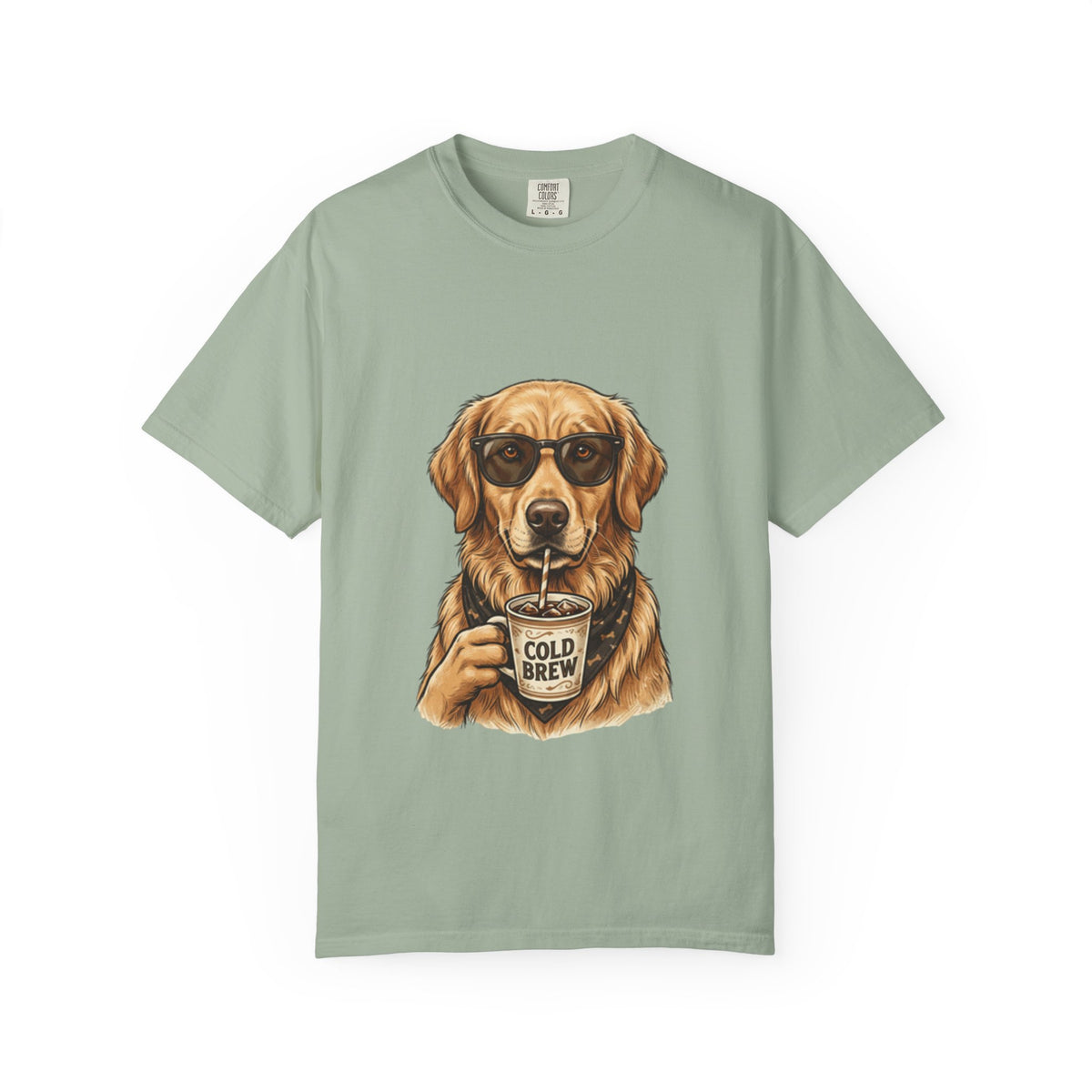 Cold Brew Golden Retriever T-Shirt — Dog Coffee Lover Tee