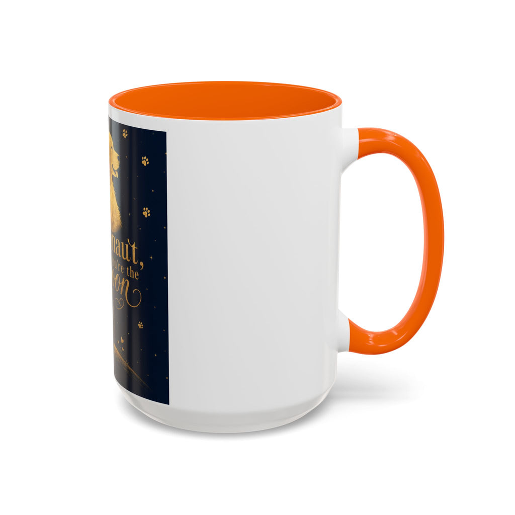Accent Coffee Mug — “I’m an Astronaut, You’re the Moon” Dog Moonlight Design