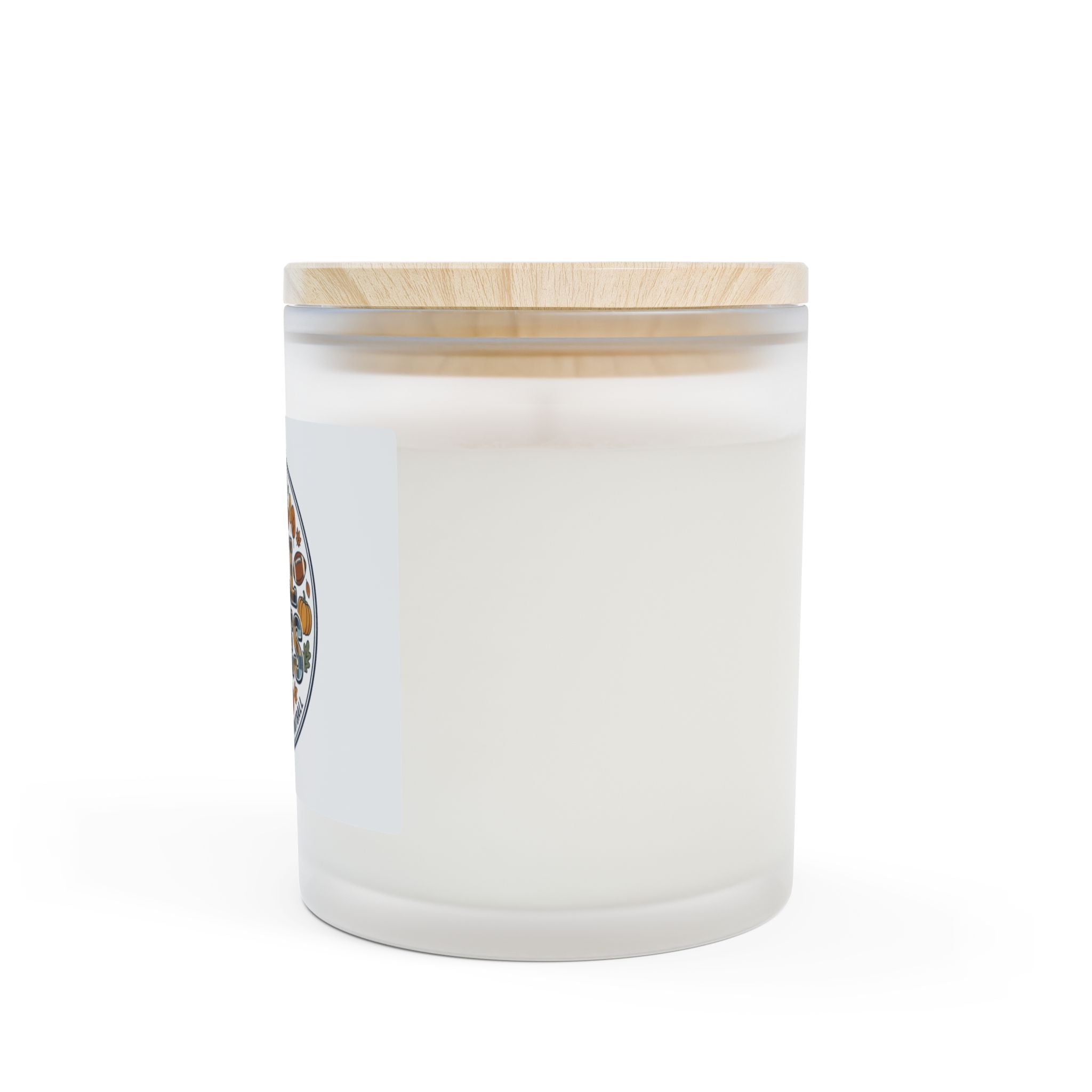 Fall Vibes Frosted Glass Candle — 11 oz Autumn Pumpkin & Apple Scent