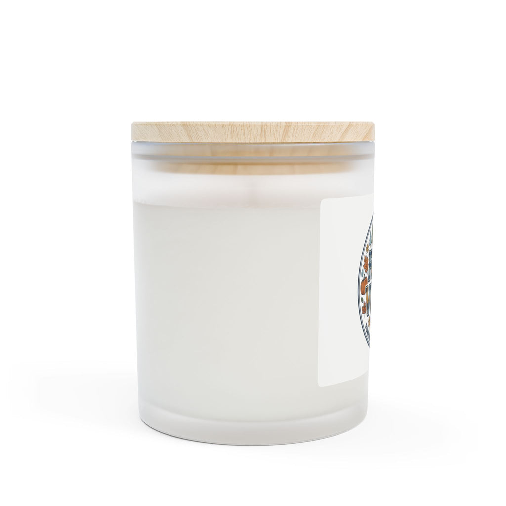Fall Vibes Frosted Glass Candle — 11 oz Autumn Pumpkin & Apple Scent