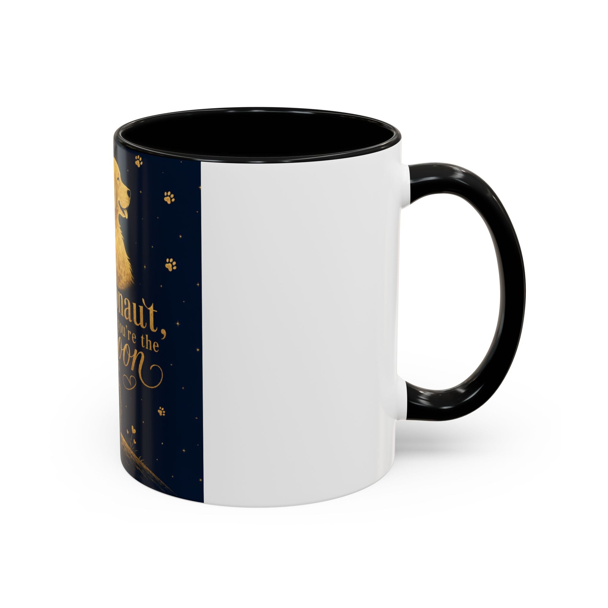 Accent Coffee Mug — “I’m an Astronaut, You’re the Moon” Dog Moonlight Design