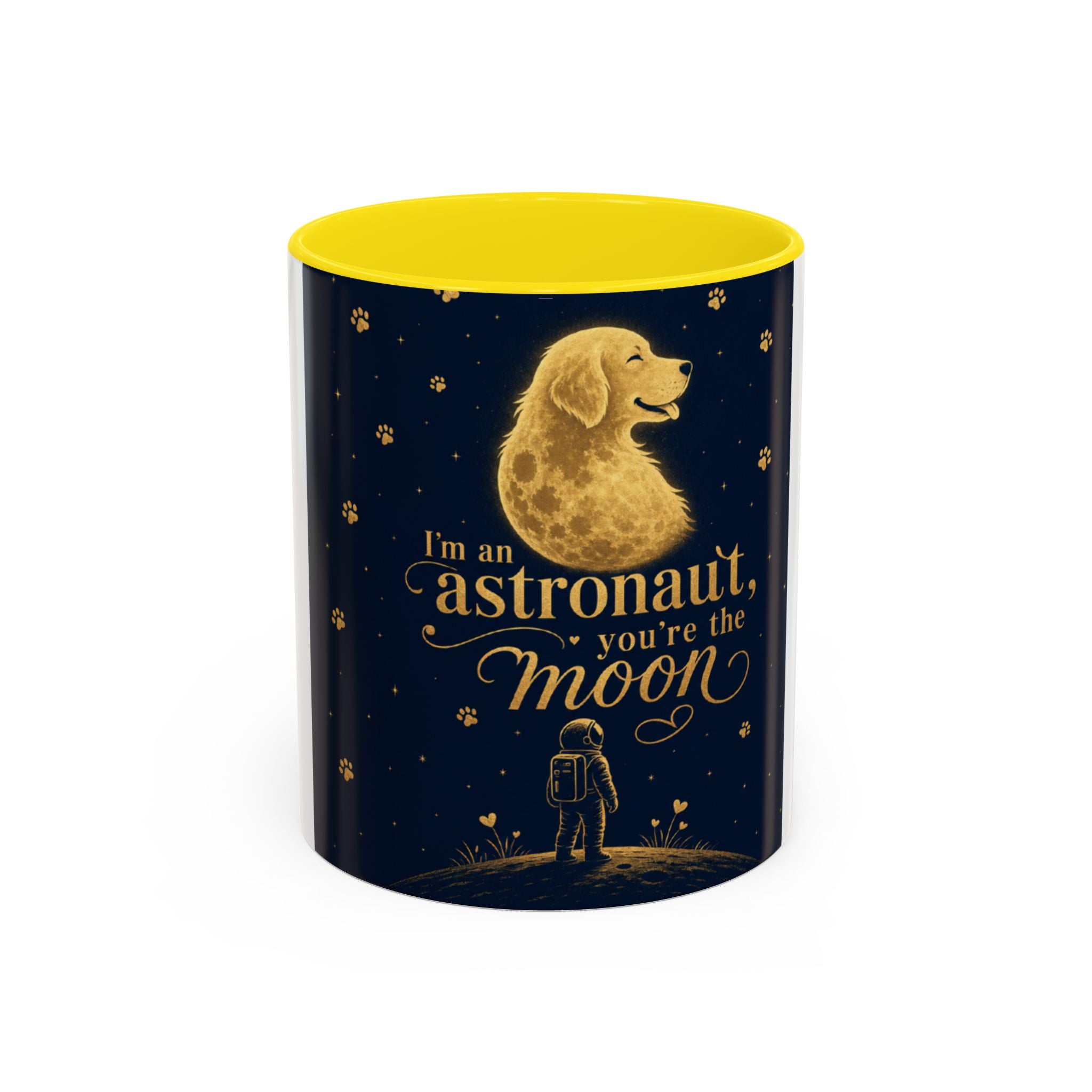 Accent Coffee Mug — “I’m an Astronaut, You’re the Moon” Dog Moonlight Design