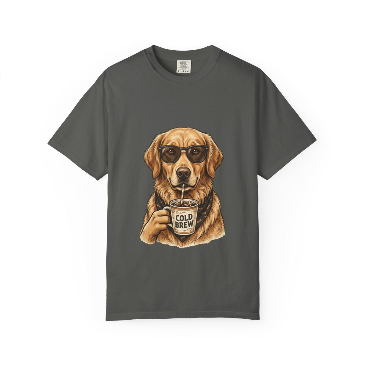 Cold Brew Golden Retriever T-Shirt — Dog Coffee Lover Tee