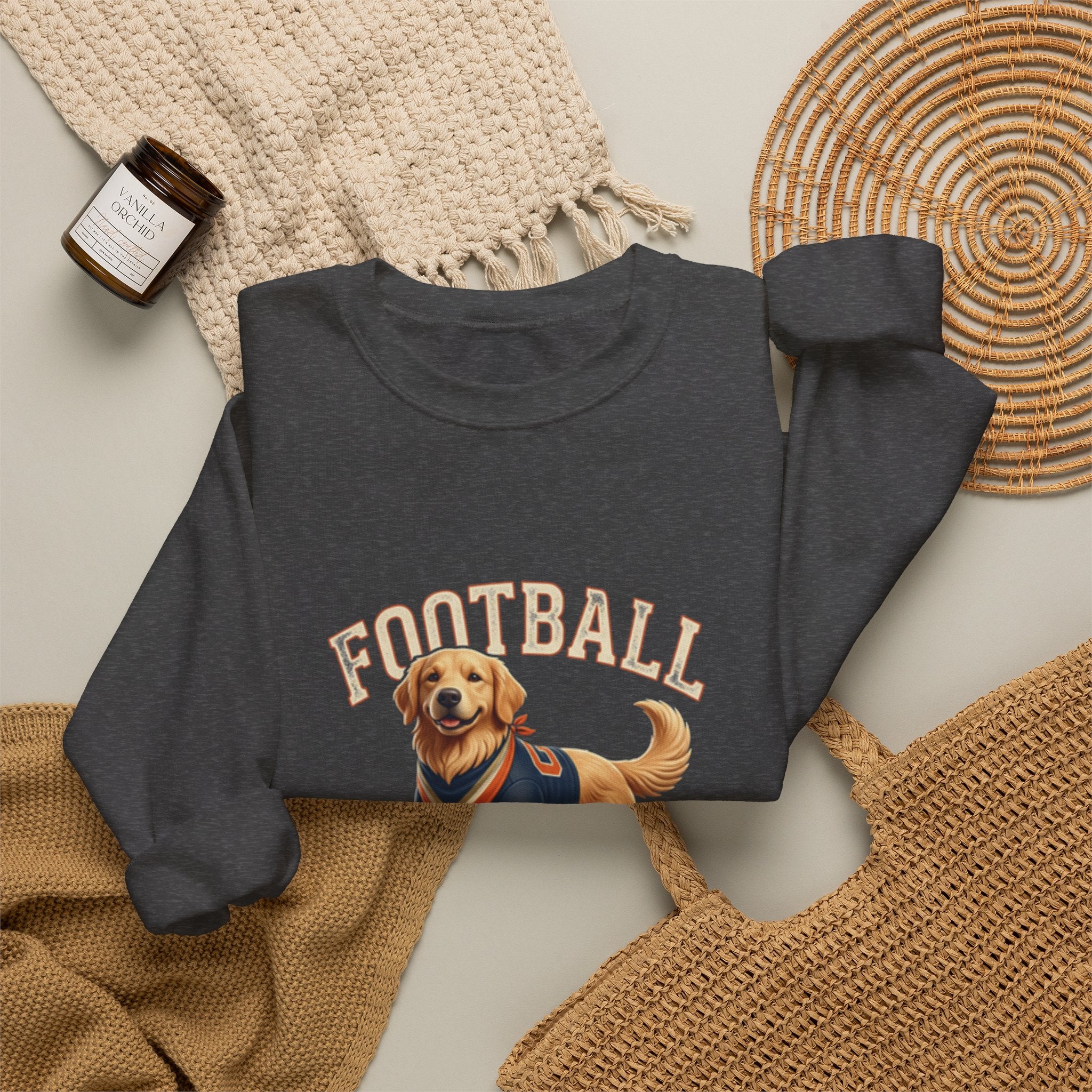 Football Season Sweatshirt — Cute Golden Retriever Dog Jersey Crewneck