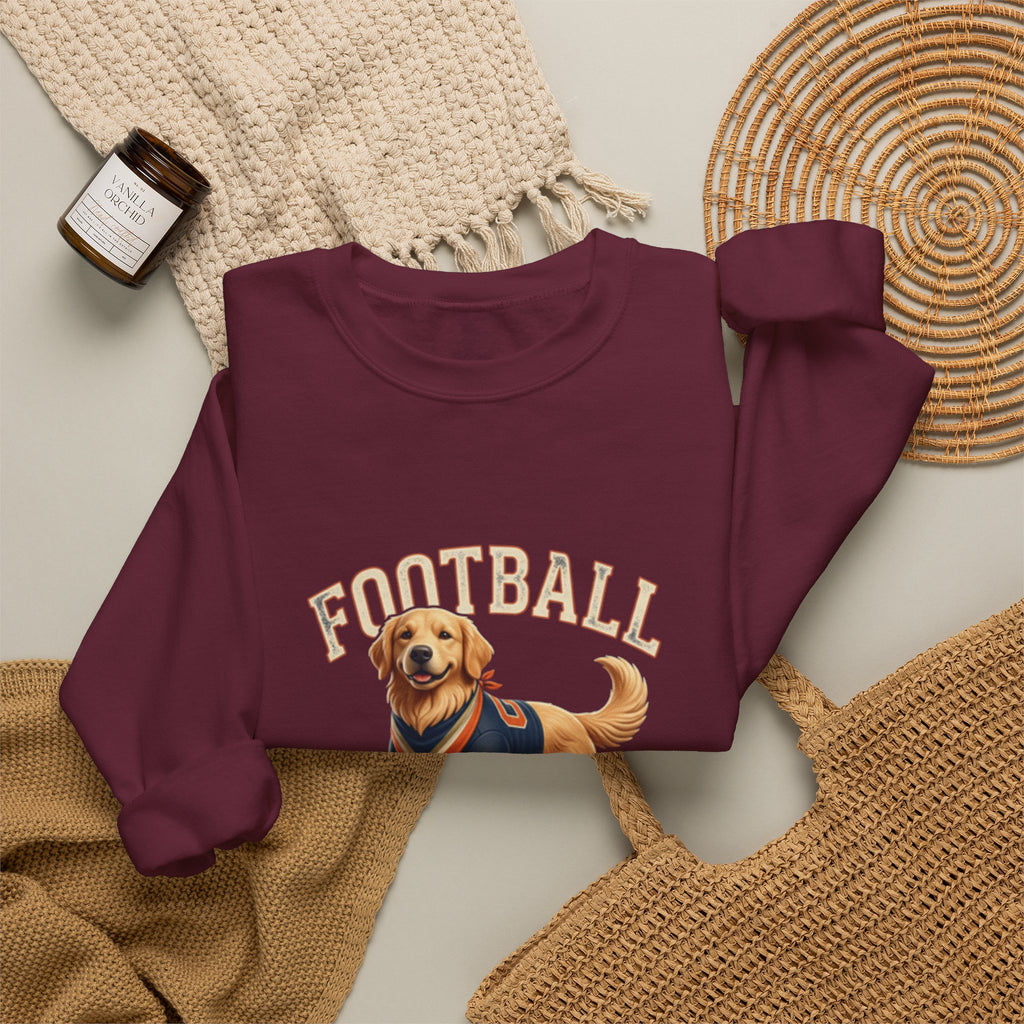 Football Season Sweatshirt — Cute Golden Retriever Dog Jersey Crewneck