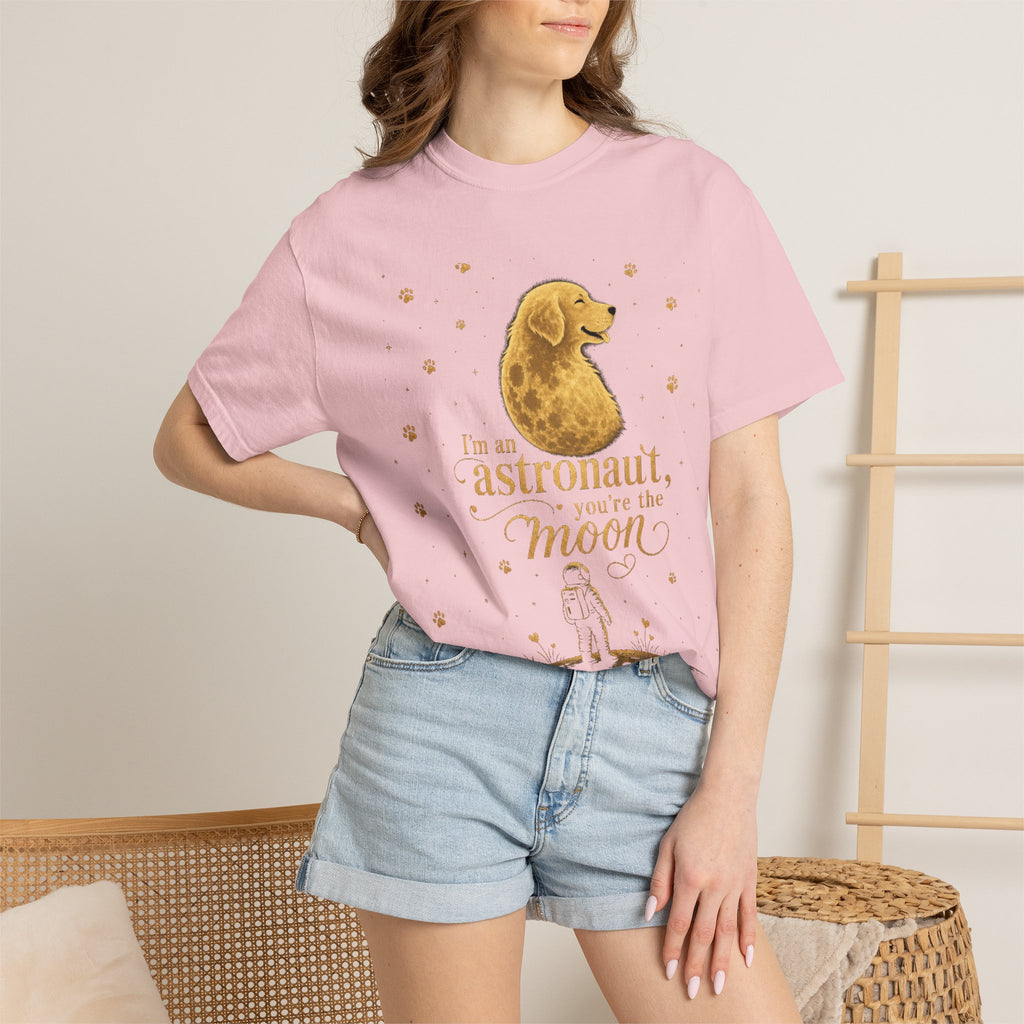 Astronaut & Moon Dog T-Shirt — "I'm an Astronaut, You're the Moon" Cute Space Dog Tee