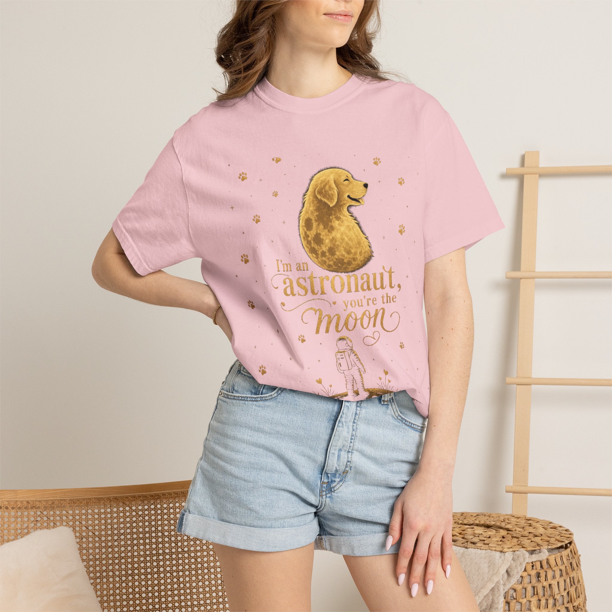 Astronaut & Moon Dog T-Shirt — "I'm an Astronaut, You're the Moon" Cute Space Dog Tee