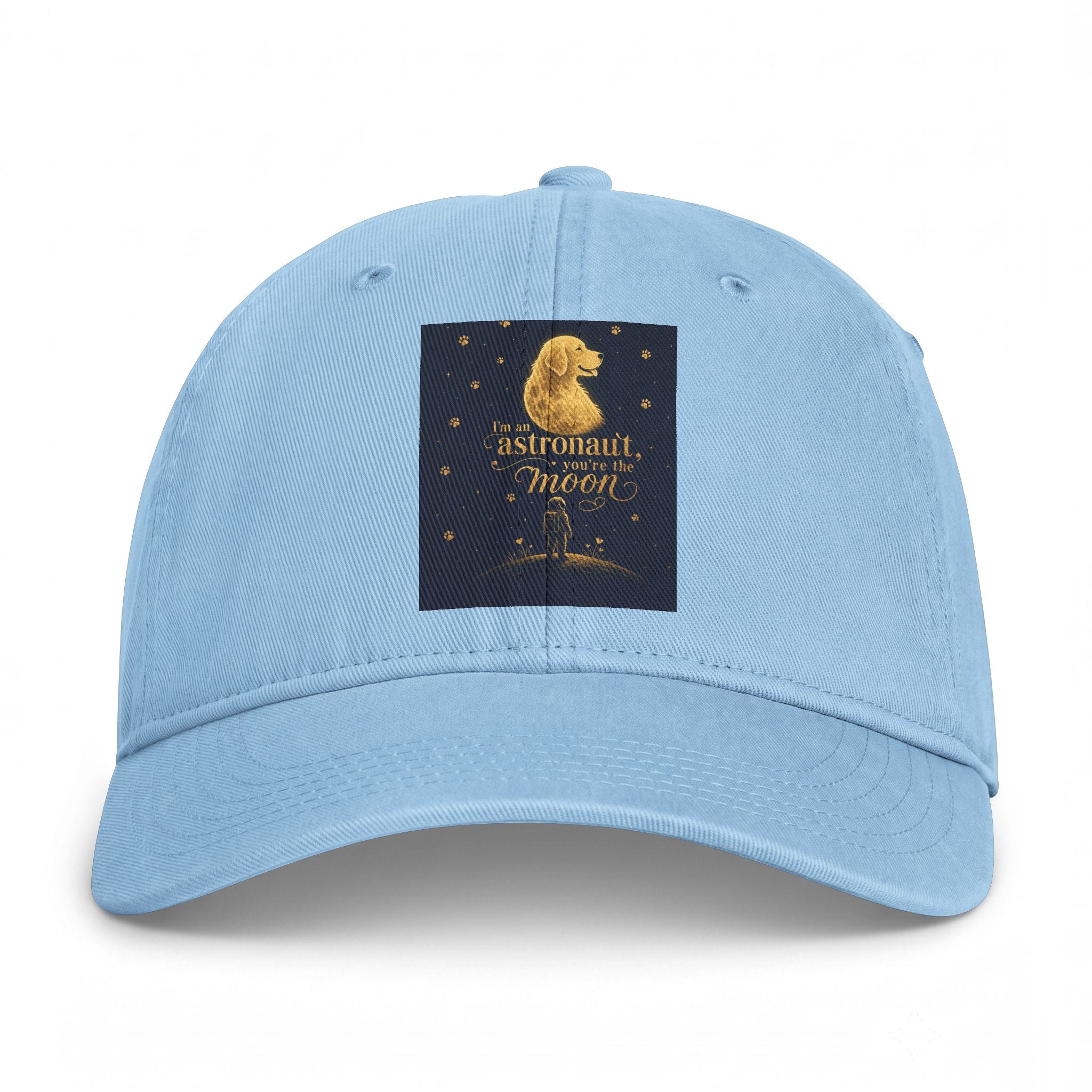 Astronaut Moon Vintage Washed Cap — Coastal Retro Baseball Hat