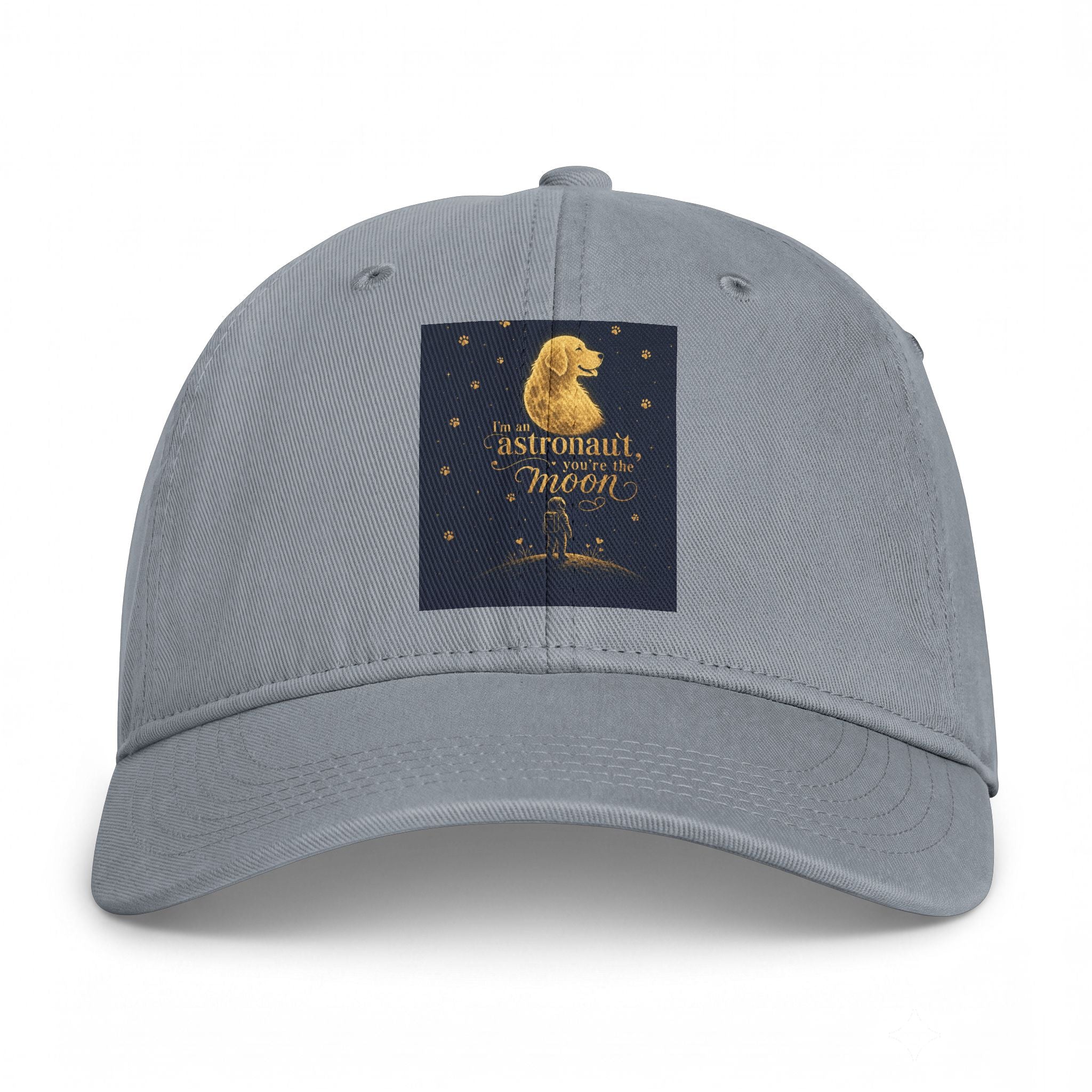 Astronaut Moon Vintage Washed Cap — Coastal Retro Baseball Hat