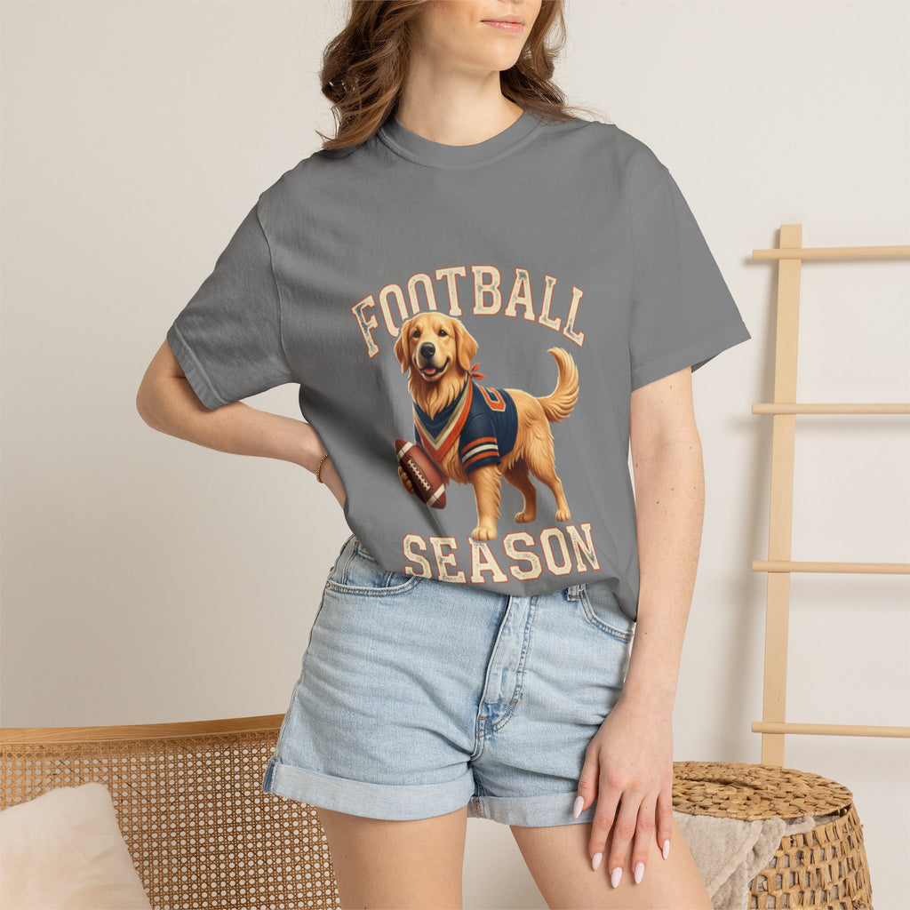 Football Season T-Shirt — Golden Retriever with Football