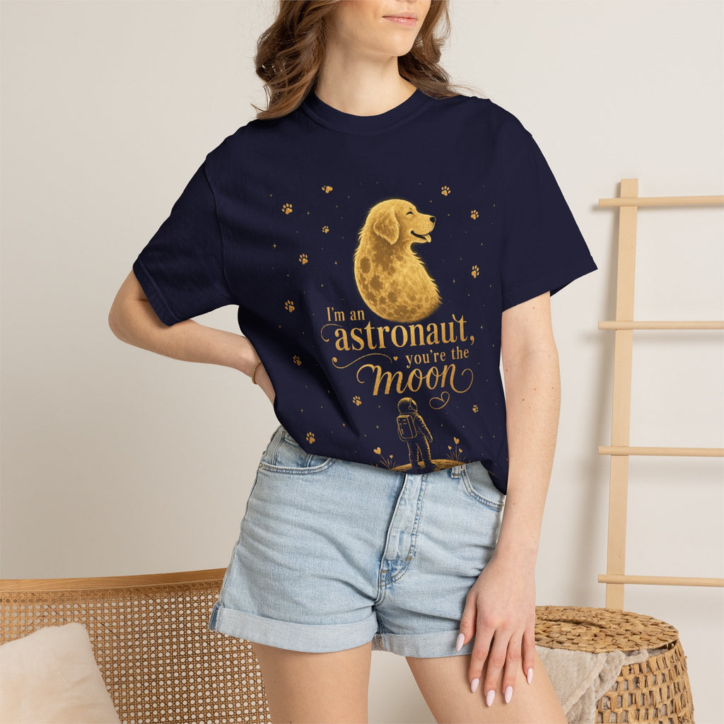 Astronaut & Moon Dog T-Shirt — "I'm an Astronaut, You're the Moon" Cute Space Dog Tee
