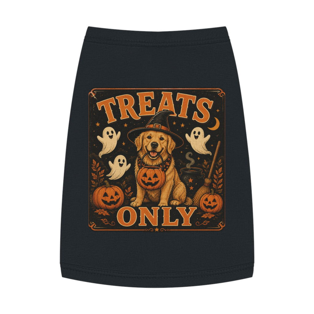 Halloween Dog Tank Top - "Treats Only" Pumpkin Puppy Pet Tank