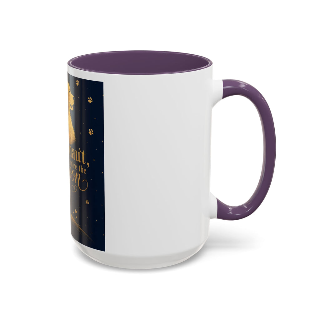 Accent Coffee Mug — “I’m an Astronaut, You’re the Moon” Dog Moonlight Design
