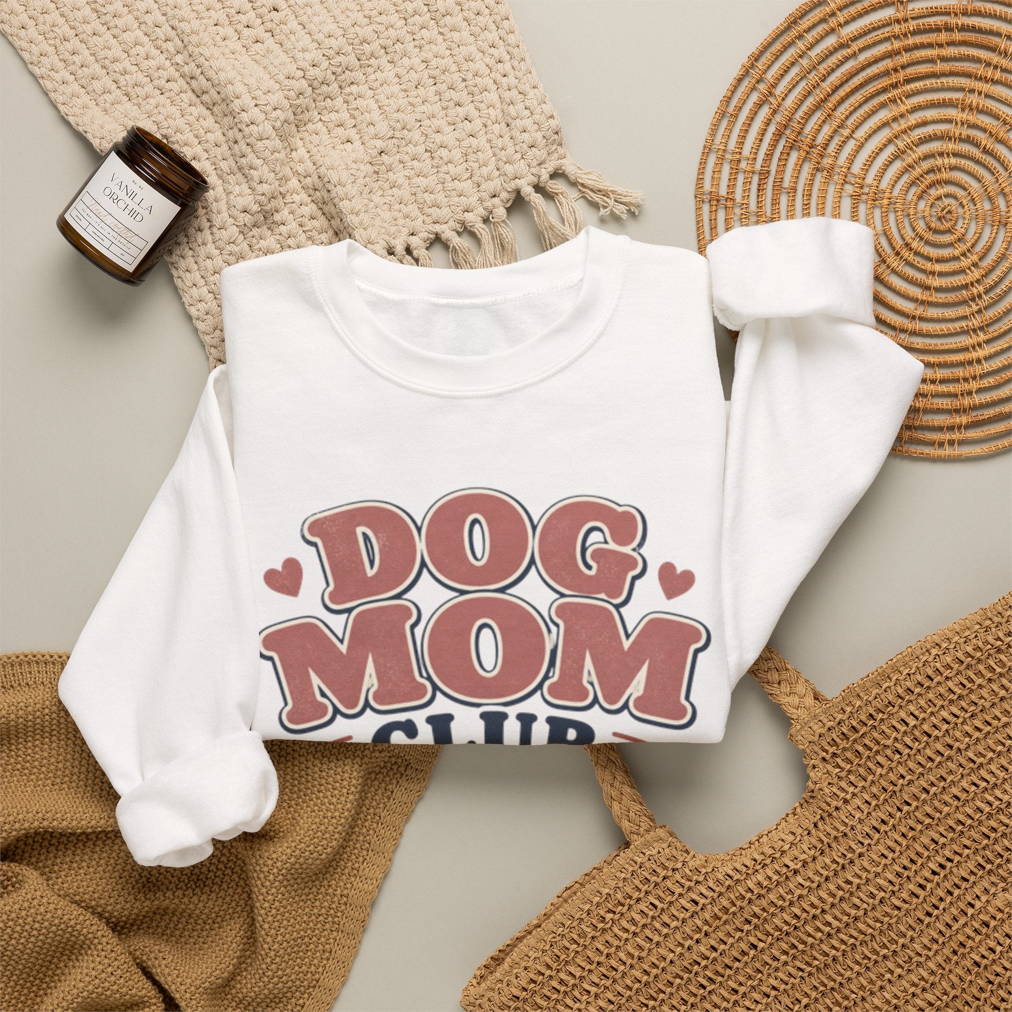 Dog Mom Club Sweatshirt — Cozy Crewneck for Dog Lovers