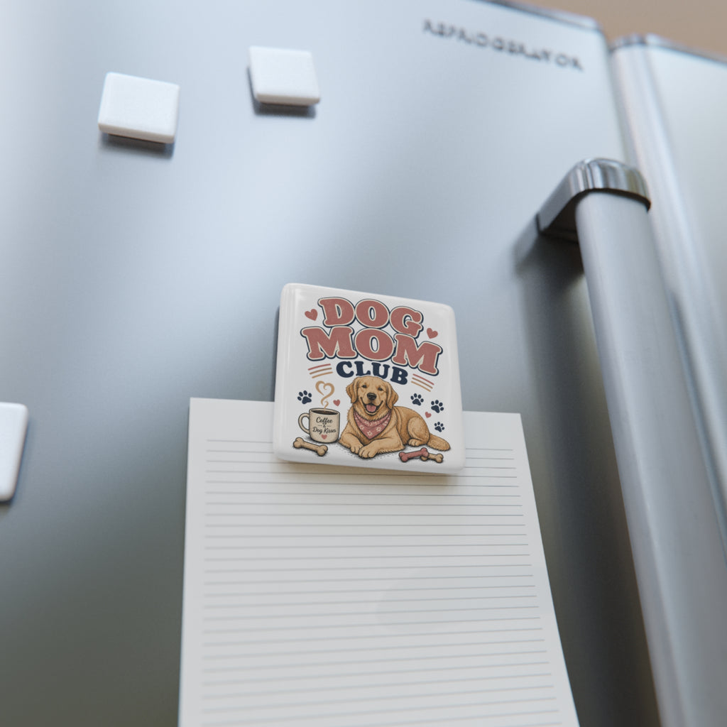 Dog Mom Club Porcelain Magnet — Square Dog Lover Gift