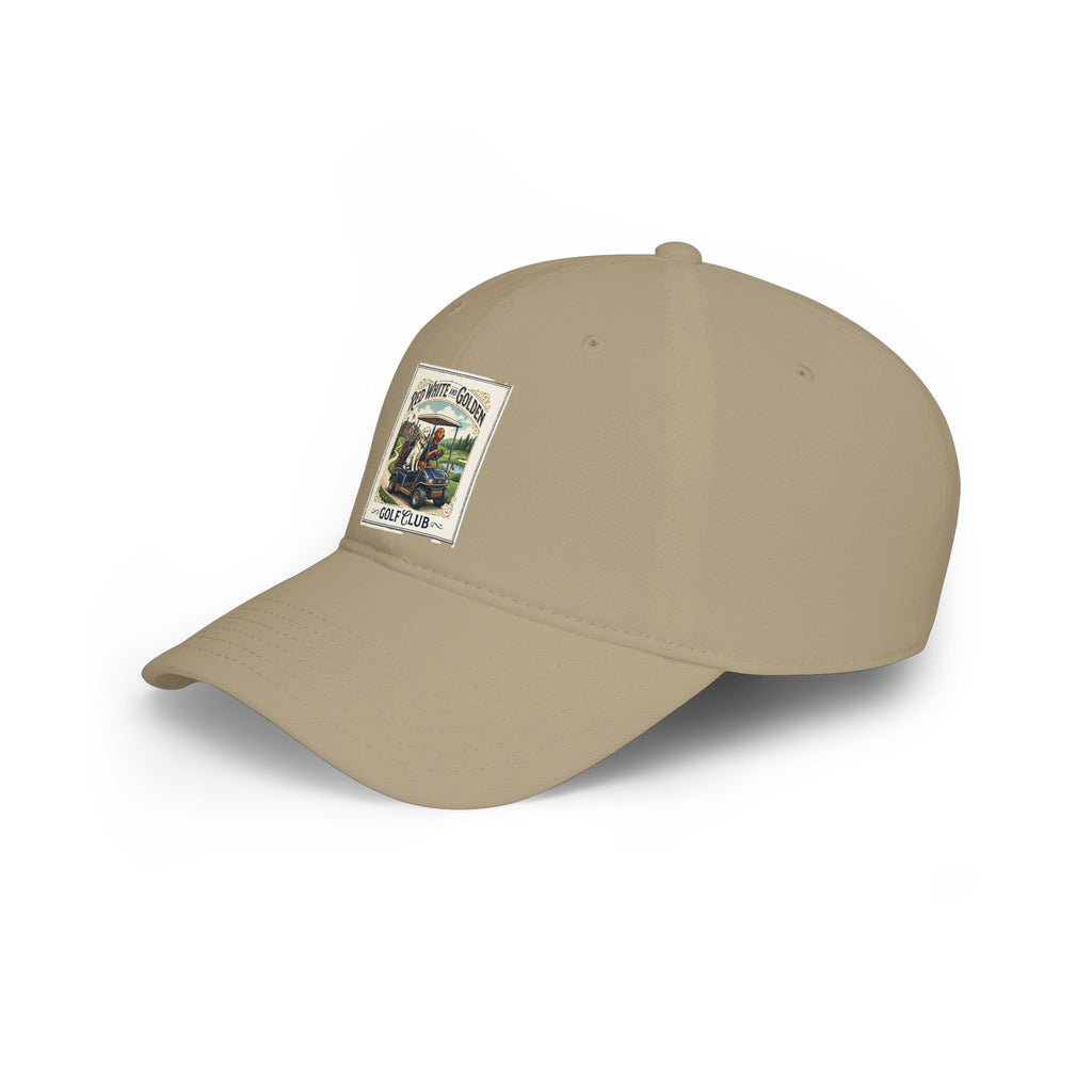 Vintage Golf Club Patch Cap - 'Red White & Golden' Low Profile Baseball Hat
