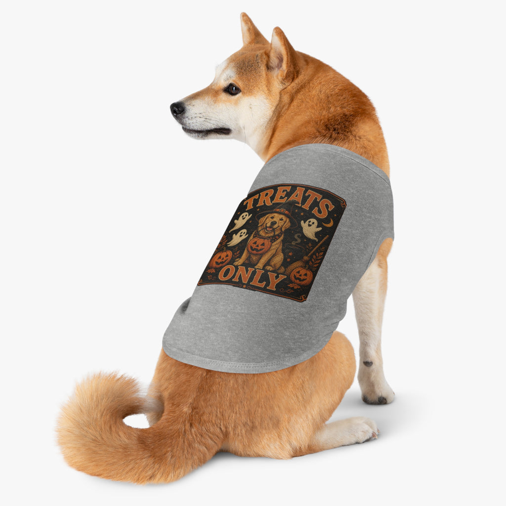Halloween Dog Tank Top - "Treats Only" Pumpkin Puppy Pet Tank