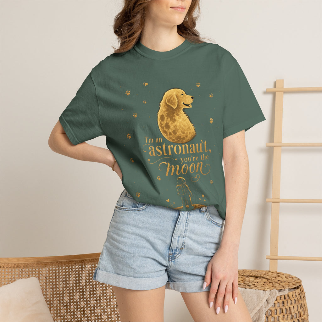 Astronaut & Moon Dog T-Shirt — "I'm an Astronaut, You're the Moon" Cute Space Dog Tee