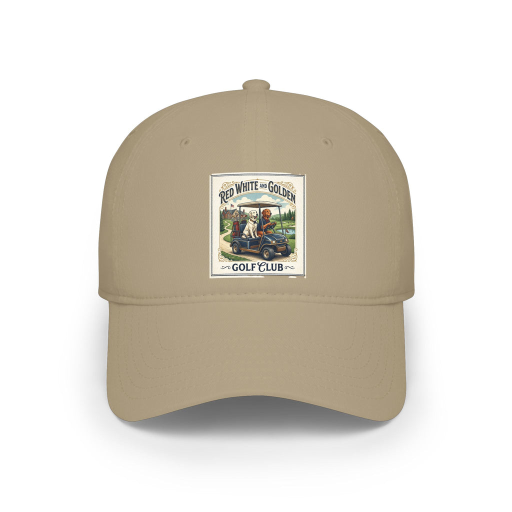 Vintage Golf Club Patch Cap - 'Red White & Golden' Low Profile Baseball Hat