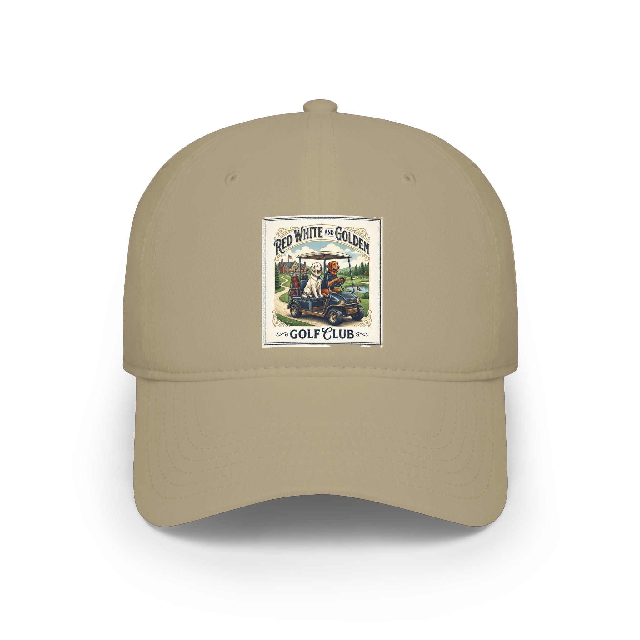 Vintage Golf Club Patch Cap - 'Red White & Golden' Low Profile Baseball Hat