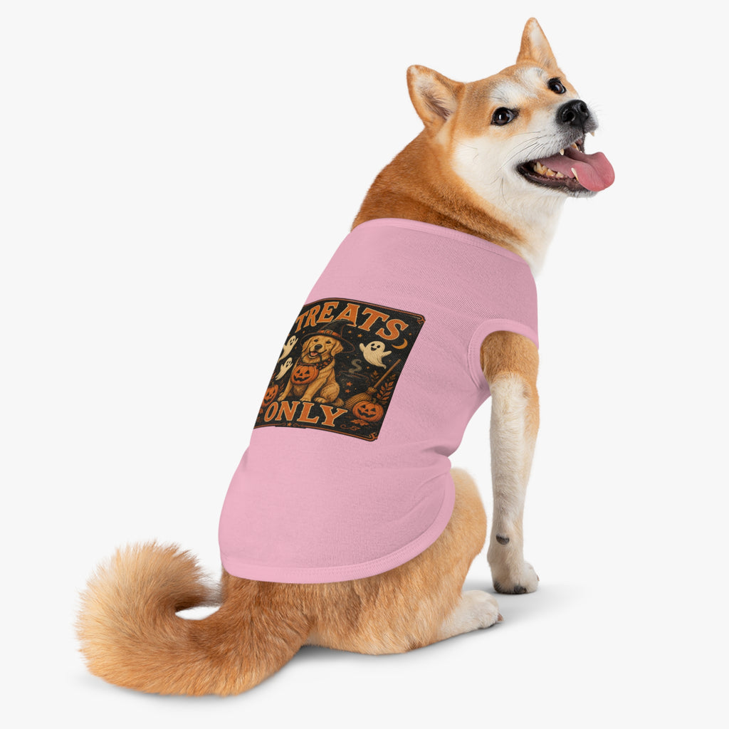 Halloween Dog Tank Top - "Treats Only" Pumpkin Puppy Pet Tank