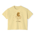 Women's Boxy Tee — "I'm an astronaut, I need my moon" Golden Dog Graphic Shirt