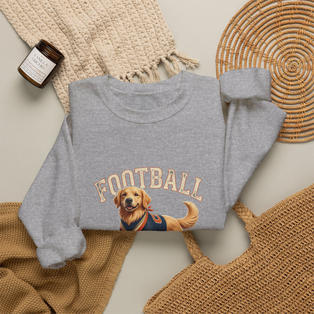 Football Season Sweatshirt — Cute Golden Retriever Dog Jersey Crewneck