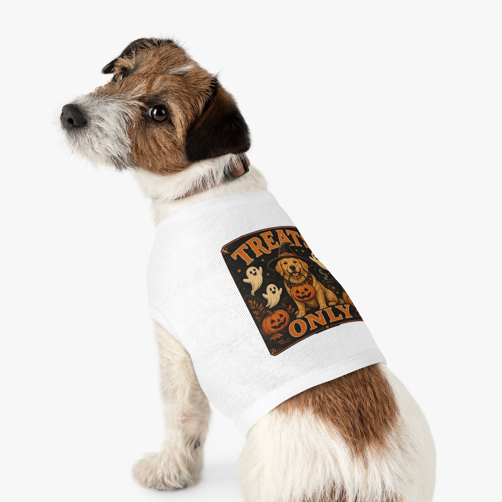 Halloween Dog Tank Top - "Treats Only" Pumpkin Puppy Pet Tank