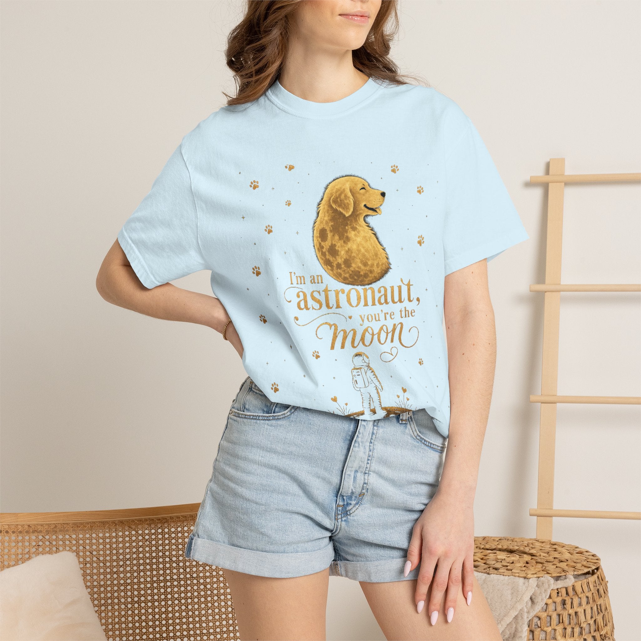 Astronaut & Moon Dog T-Shirt — "I'm an Astronaut, You're the Moon" Cute Space Dog Tee