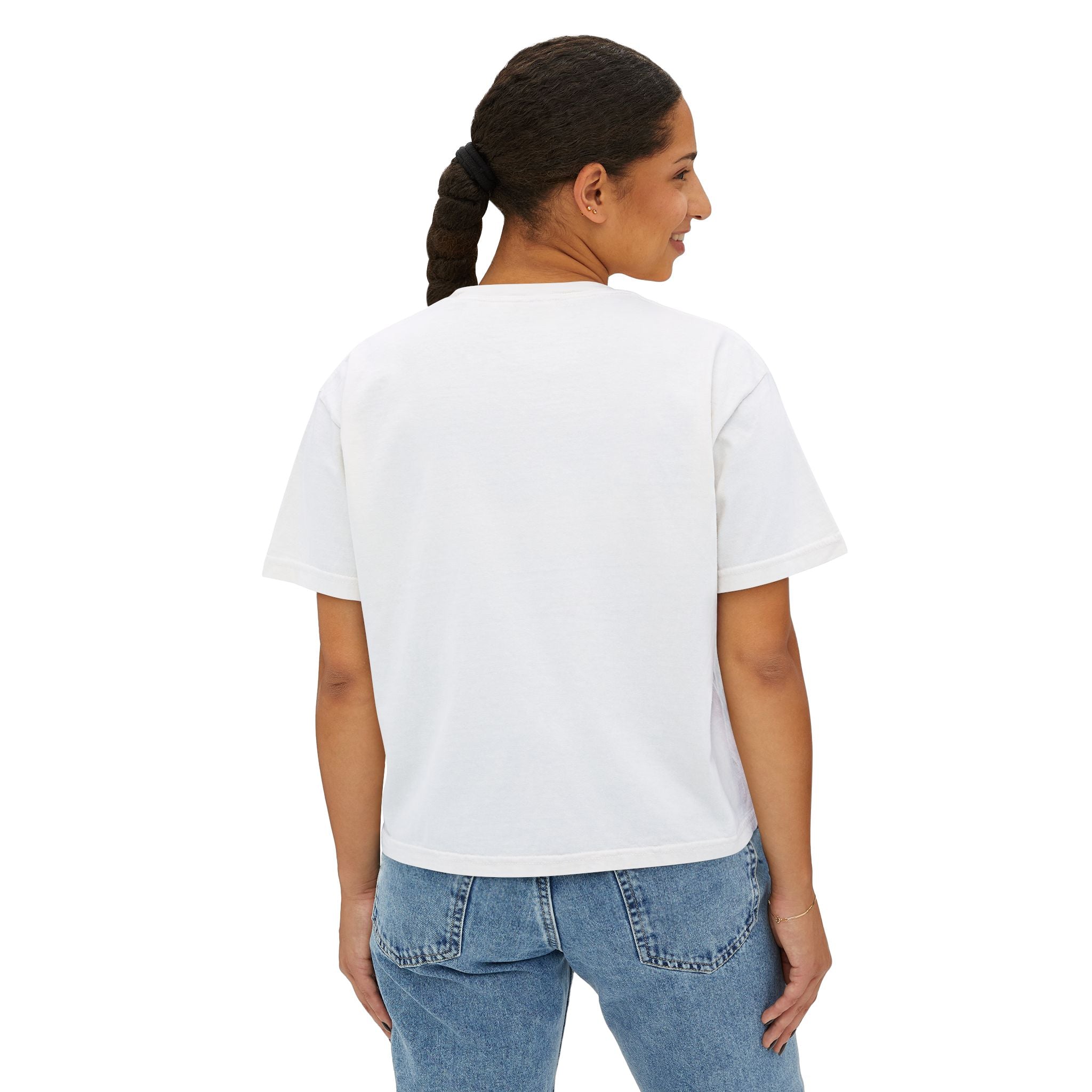 Women's Boxy Tee — "I'm an astronaut, I need my moon" Golden Dog Graphic Shirt