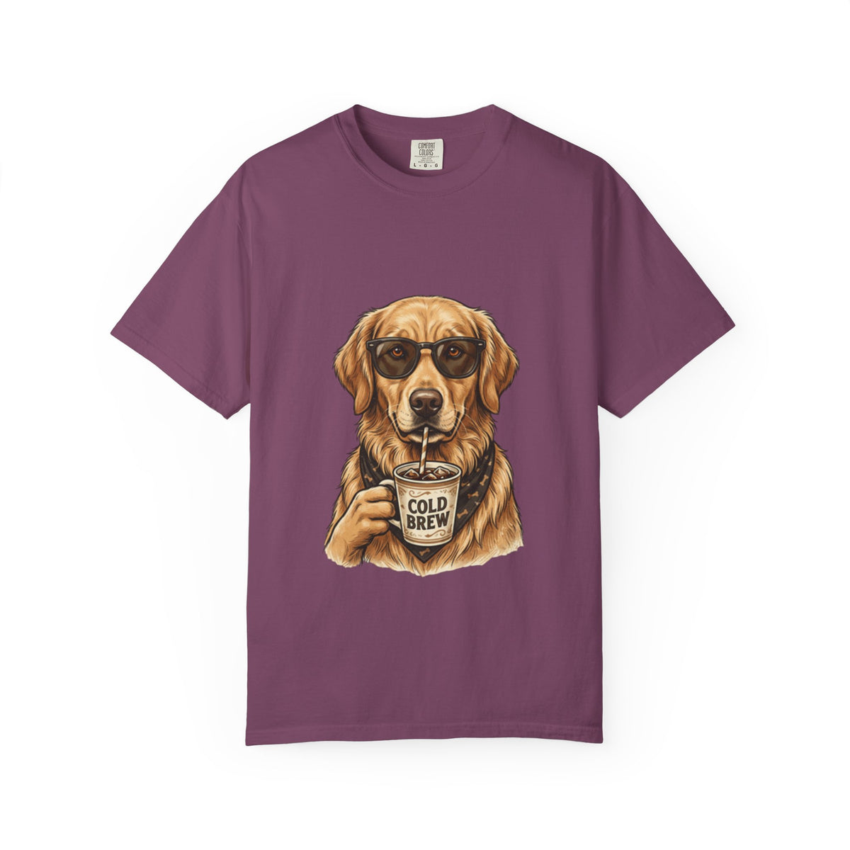 Cold Brew Golden Retriever T-Shirt — Dog Coffee Lover Tee