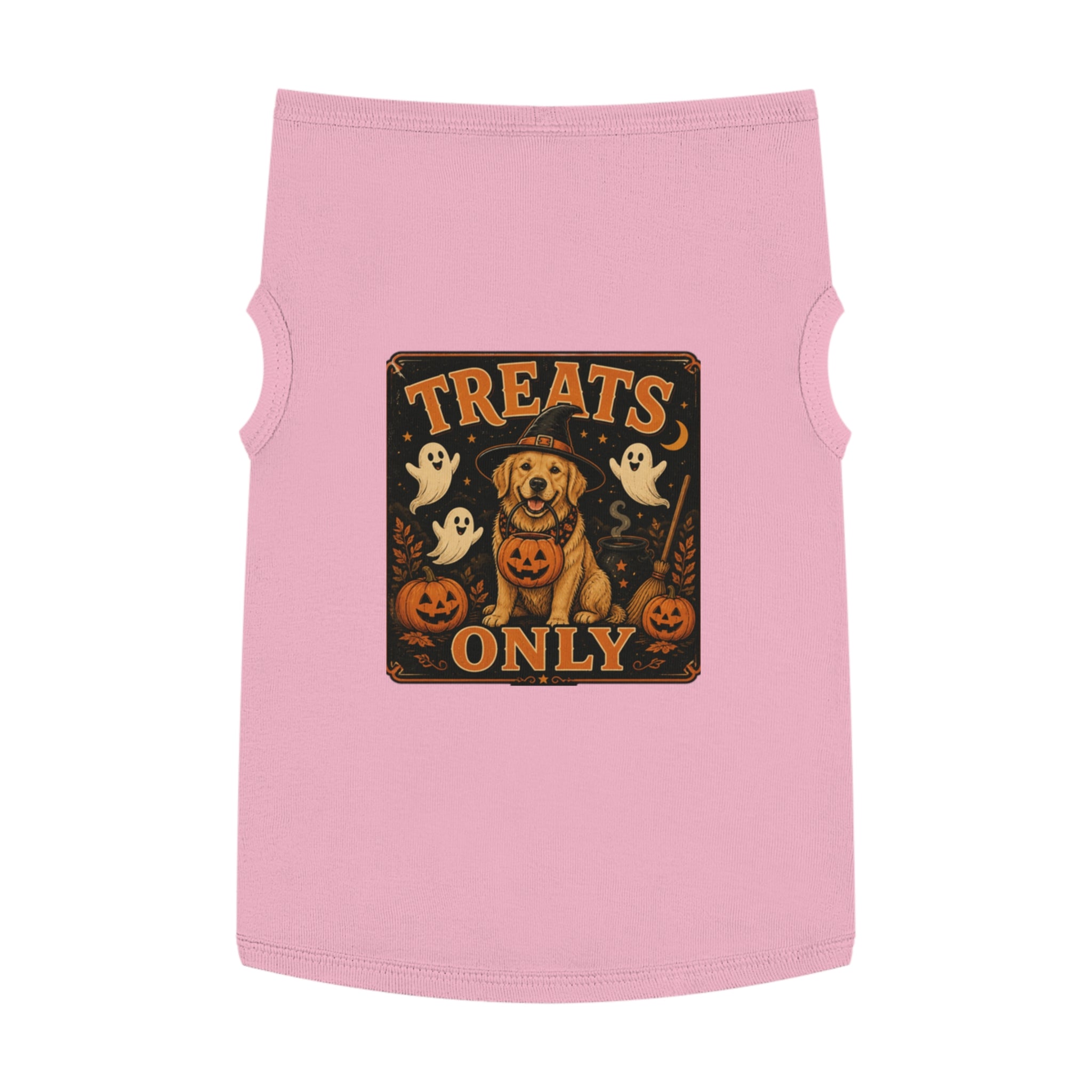 Halloween Dog Tank Top - "Treats Only" Pumpkin Puppy Pet Tank