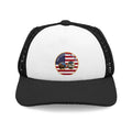 Patriotic Dog Trucker Hat — American Flag Pug Patch