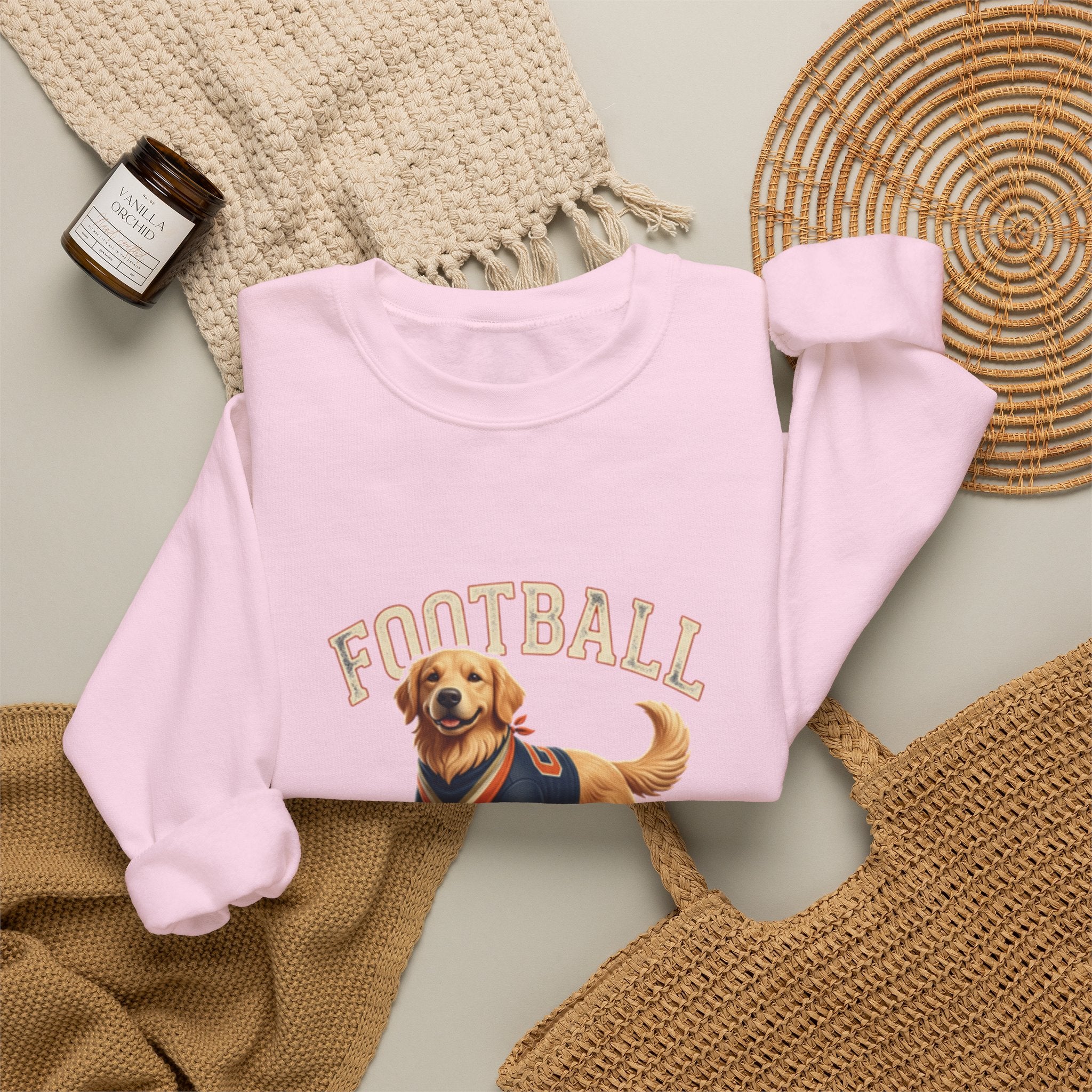Football Season Sweatshirt — Cute Golden Retriever Dog Jersey Crewneck
