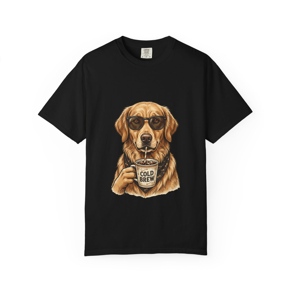 Cold Brew Golden Retriever T-Shirt — Dog Coffee Lover Tee