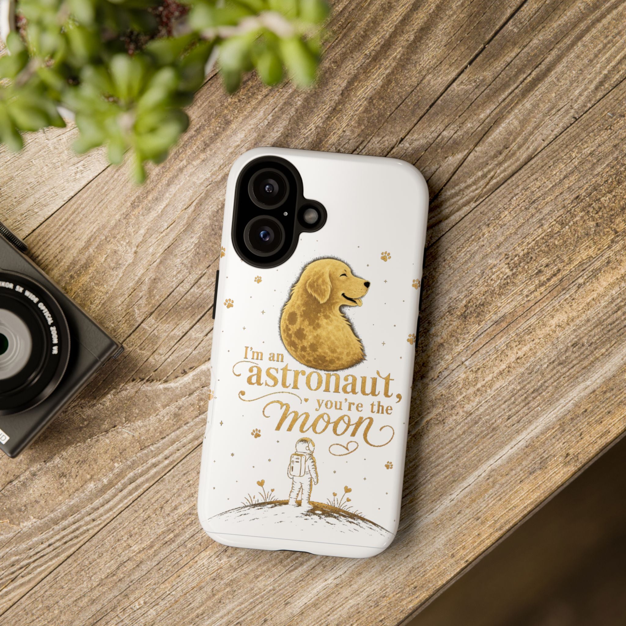 Phone Case — "I’m an Astronaut, You’re the Moon" Golden Retriever Dog Design
