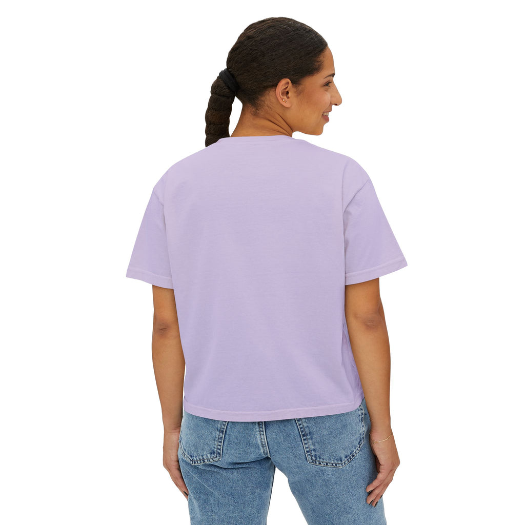 Dog Mom Club Boxy Tee — Cute Golden Retriever Graphic T-Shirt for Women
