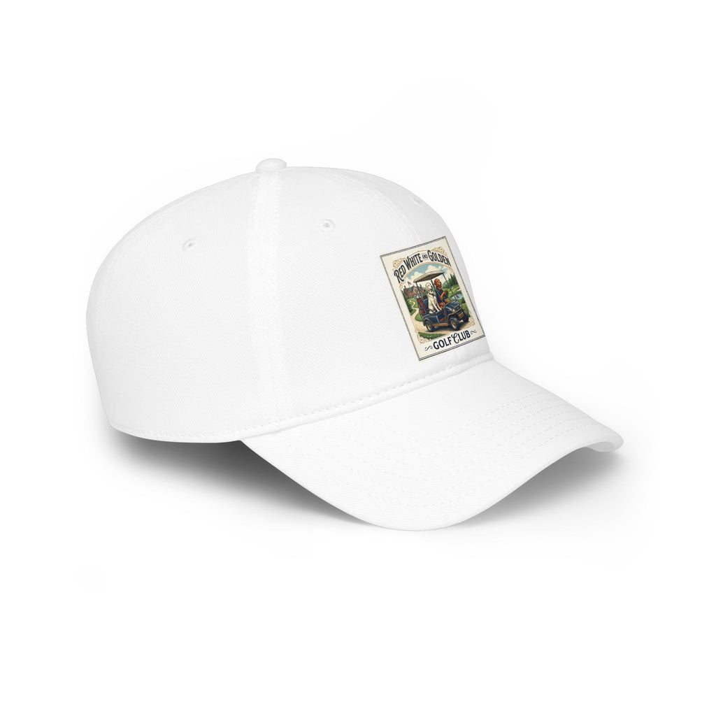 Vintage Golf Club Patch Cap - 'Red White & Golden' Low Profile Baseball Hat