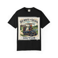 Golf Club T-Shirt — "Red White and Golden" Vintage Dog Golf Cart Design