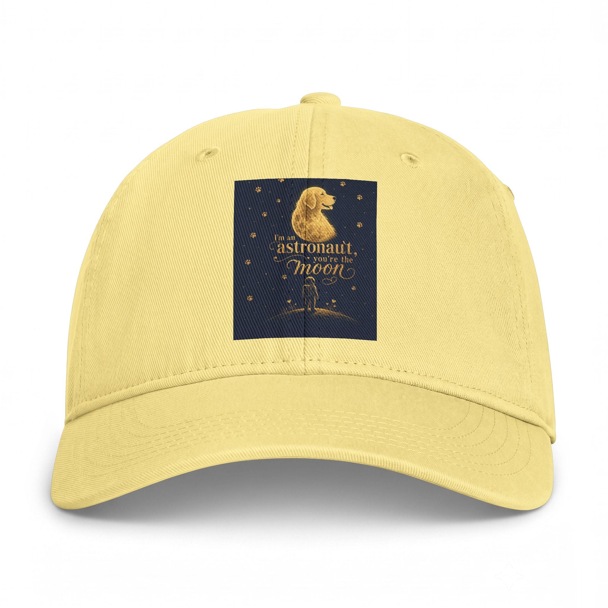 Astronaut Moon Vintage Washed Cap — Coastal Retro Baseball Hat