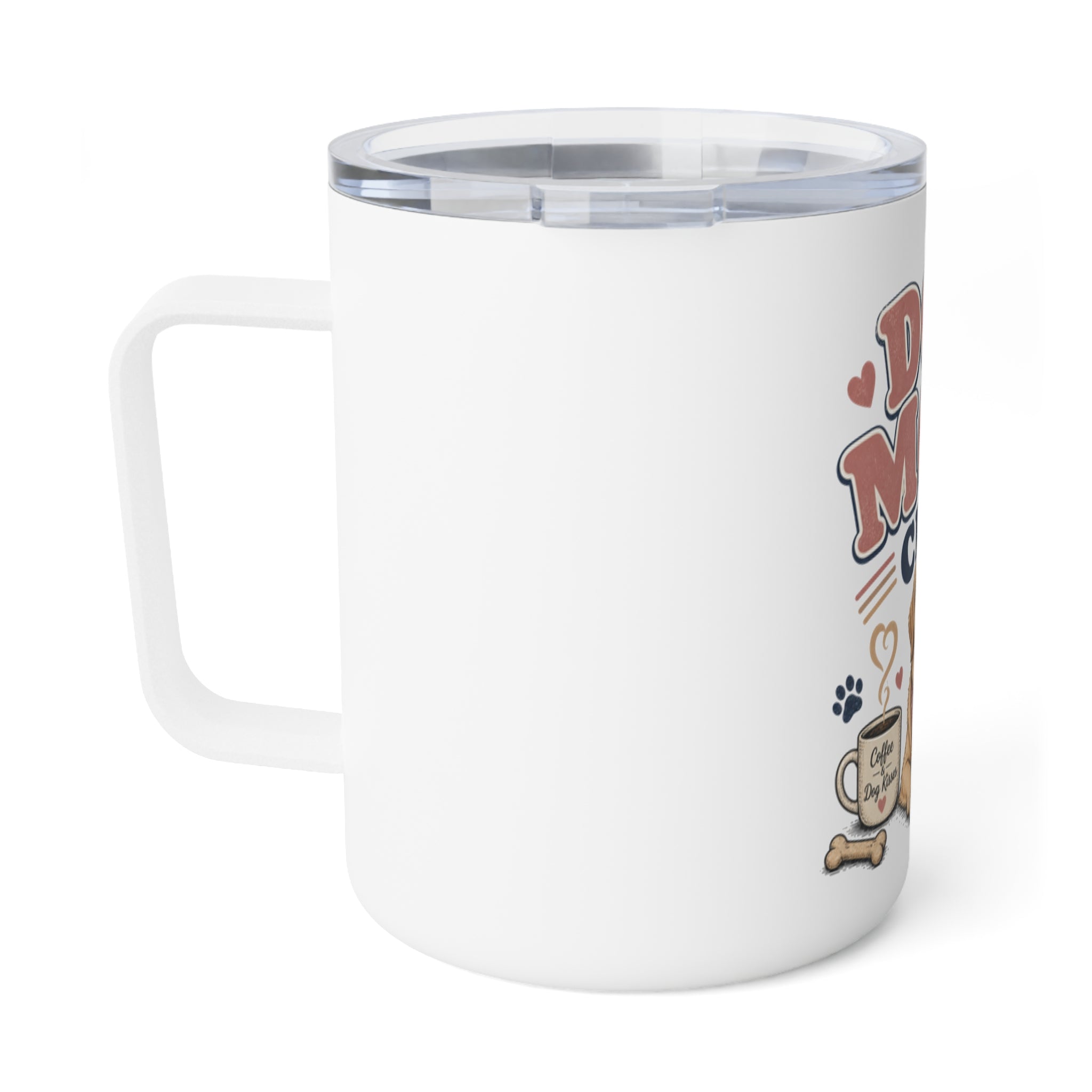 Dog Mom Club 10oz Insulated Coffee Mug — Cute Golden Retriever Design