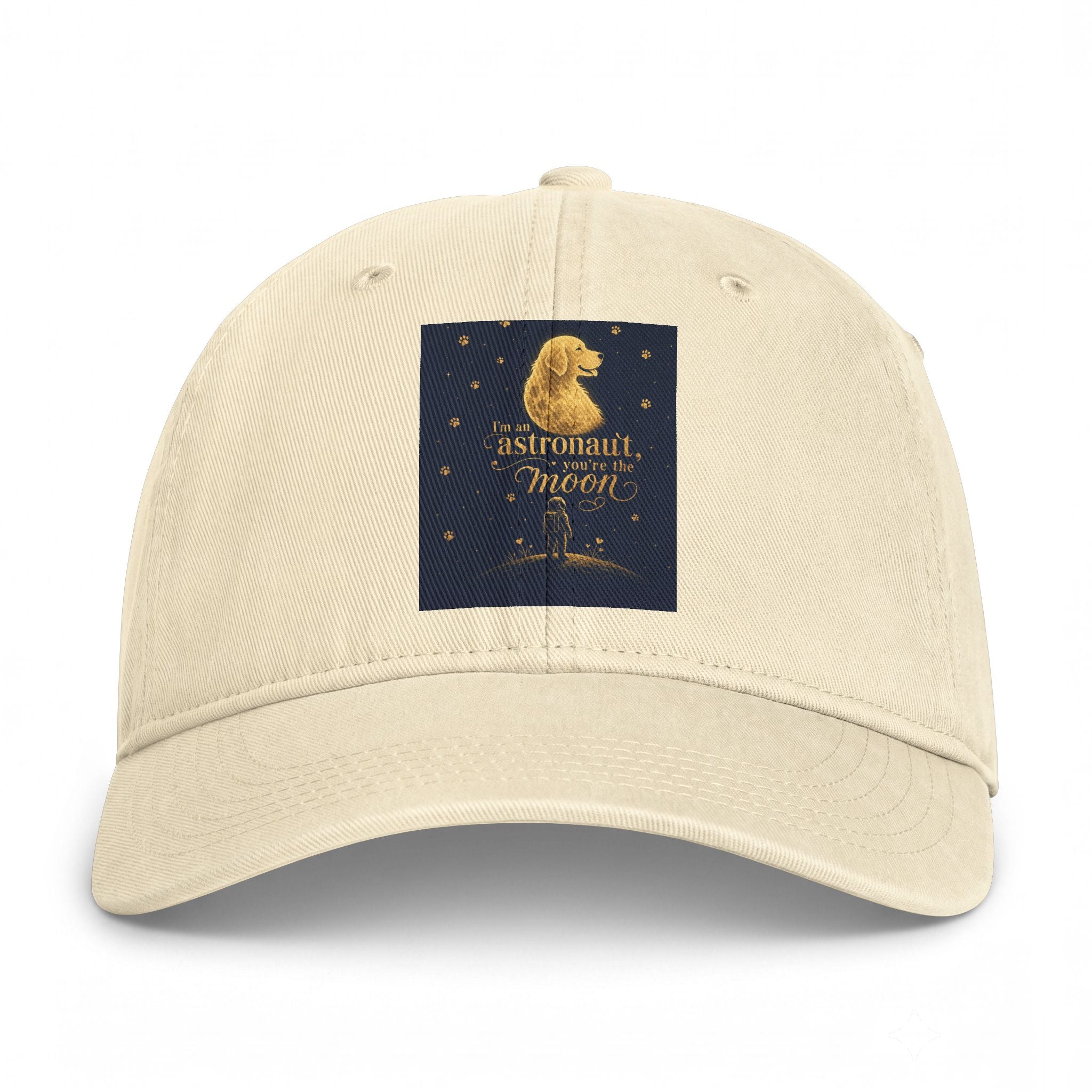 Astronaut Moon Vintage Washed Cap — Coastal Retro Baseball Hat