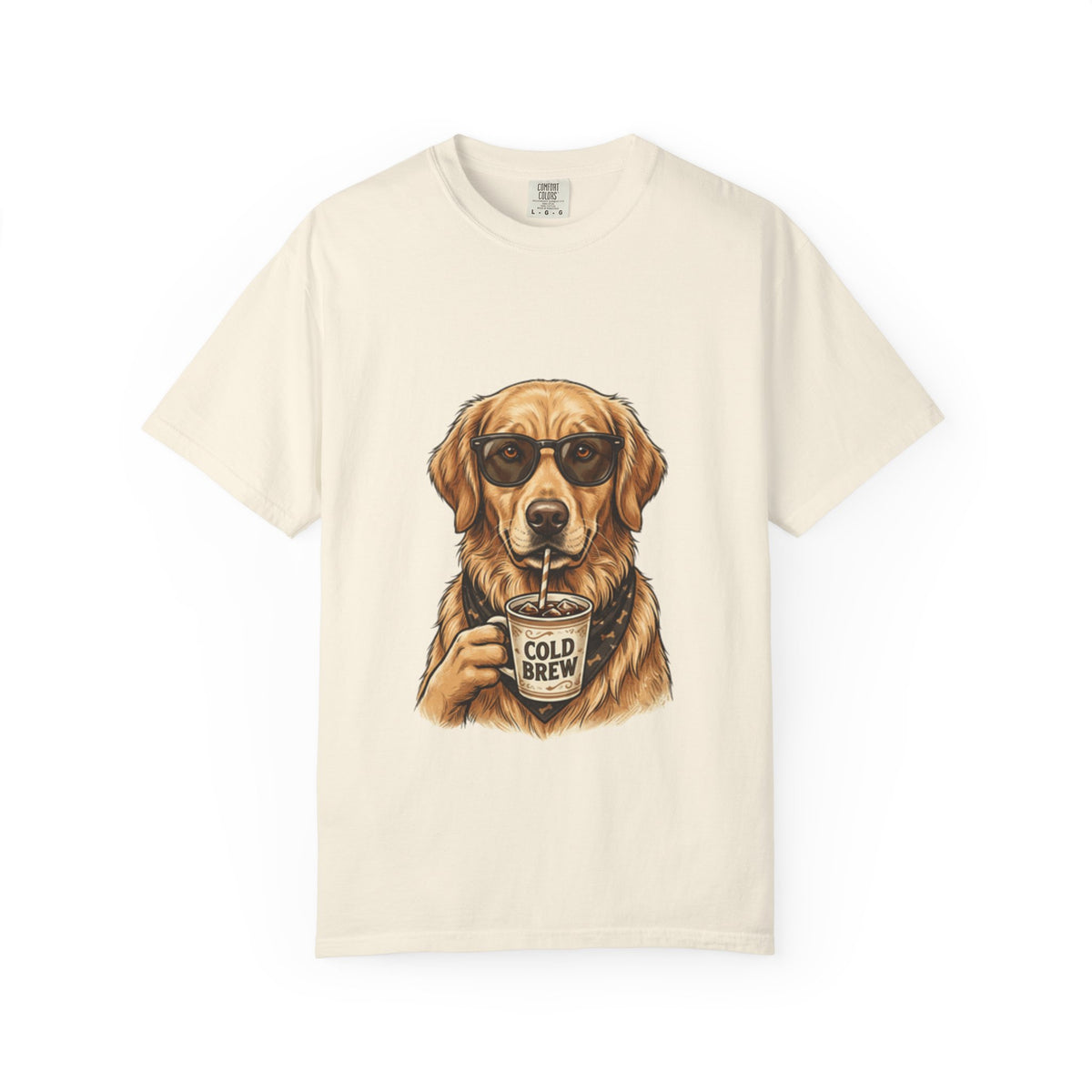 Cold Brew Golden Retriever T-Shirt — Dog Coffee Lover Tee
