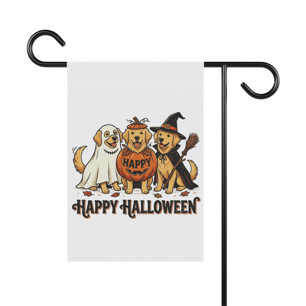 Halloween Dog Garden Flag – Happy Halloween Pumpkin Pup Yard Banner