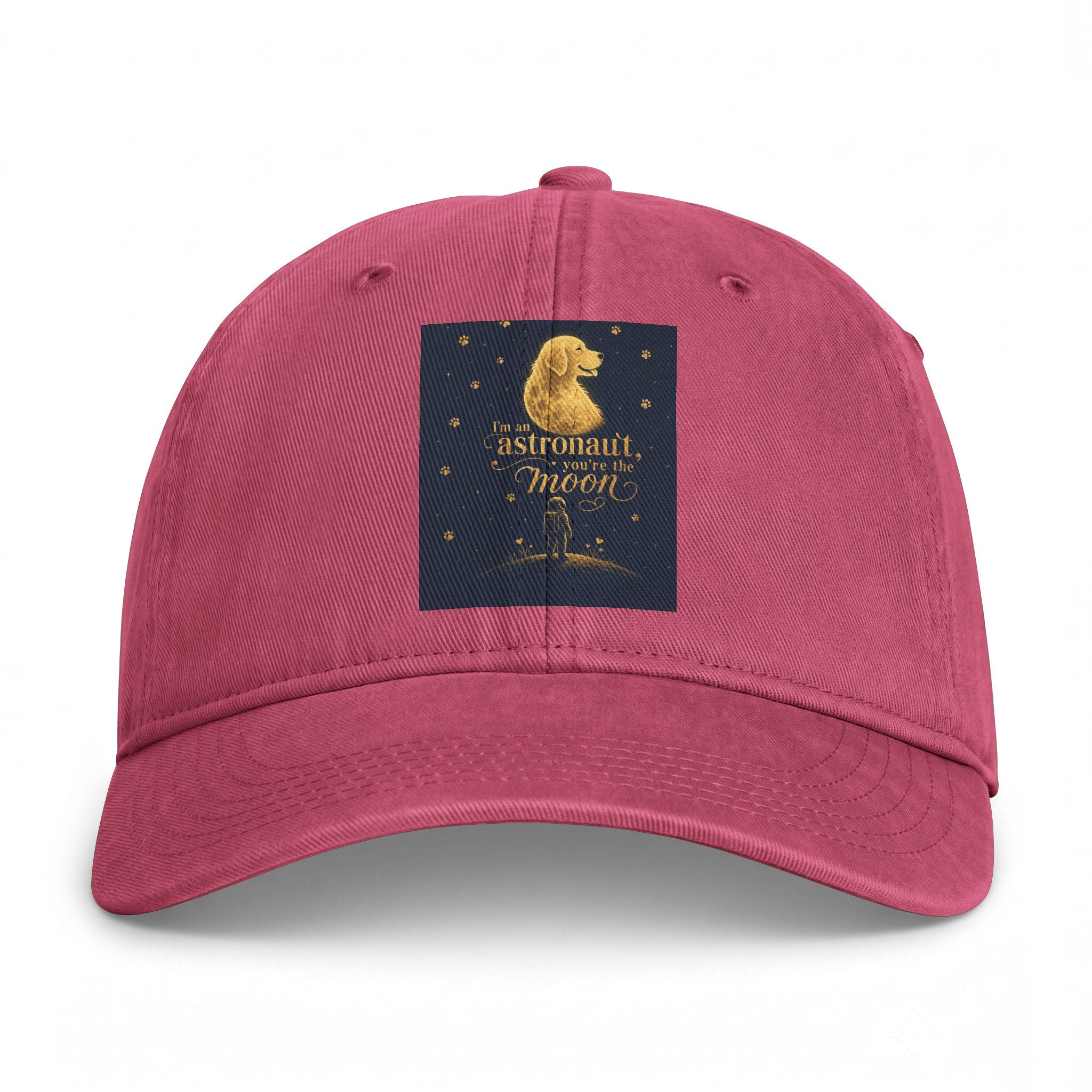 Astronaut Moon Vintage Washed Cap — Coastal Retro Baseball Hat