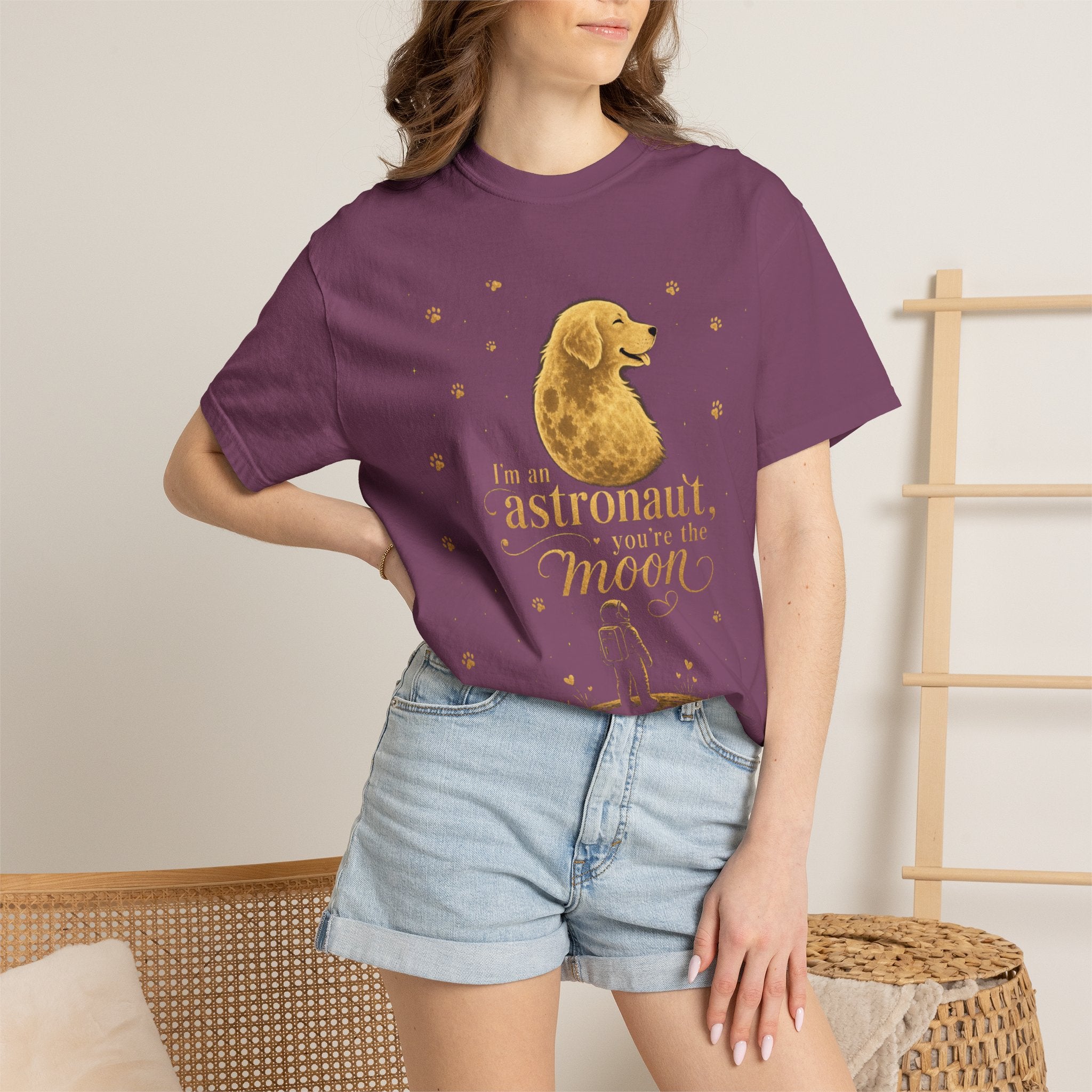 Astronaut & Moon Dog T-Shirt — "I'm an Astronaut, You're the Moon" Cute Space Dog Tee