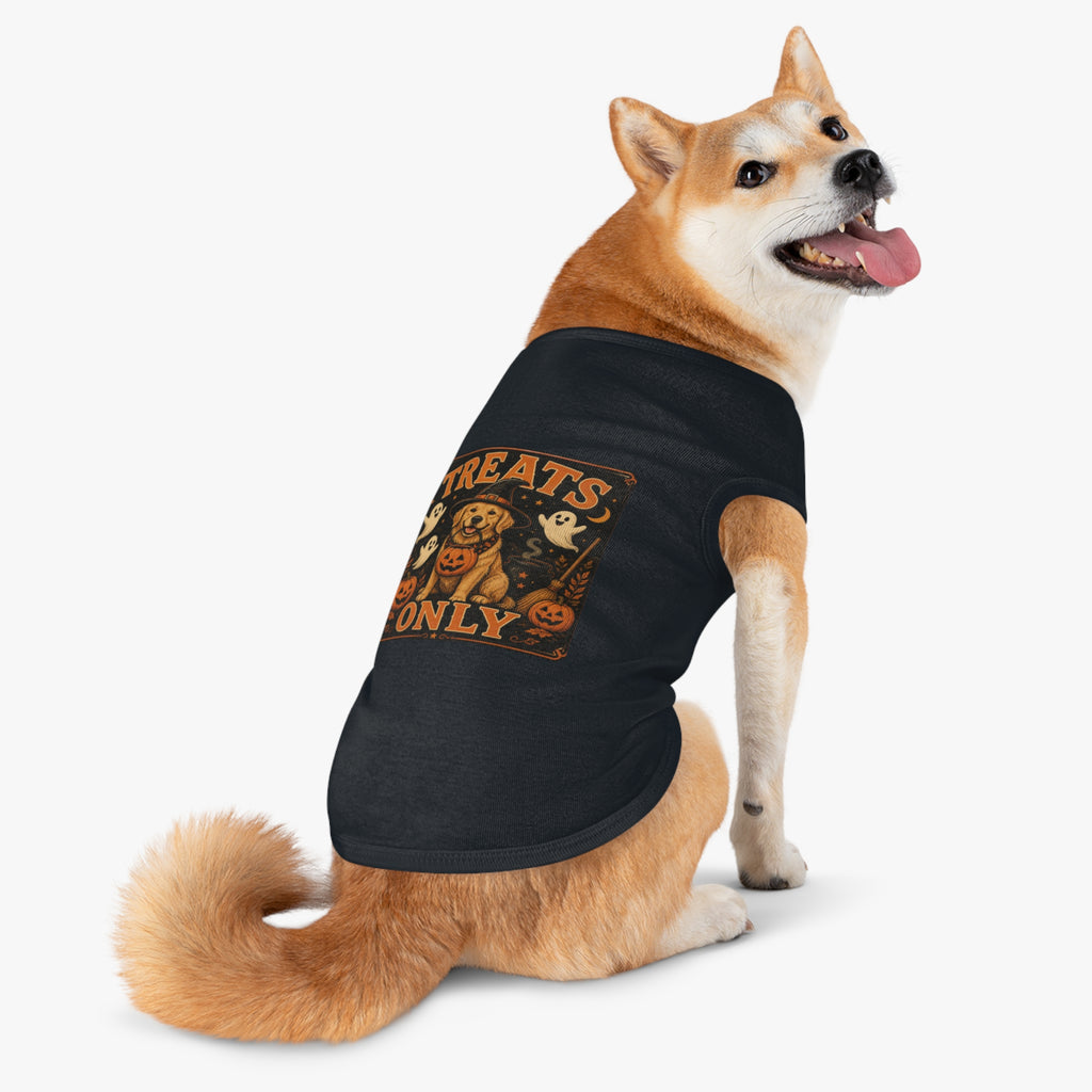 Halloween Dog Tank Top - "Treats Only" Pumpkin Puppy Pet Tank