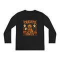 Halloween 'Treats Only' Youth Long Sleeve Tee - Cute Puppy & Ghosts Pumpkin Shirt